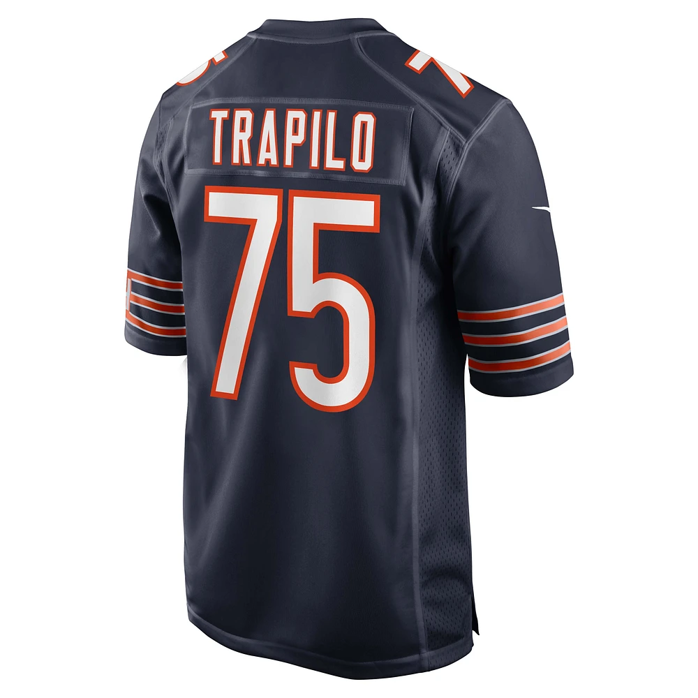 Men's Nike Ozzy Trapilo  Navy Chicago Bears Team Game Jersey