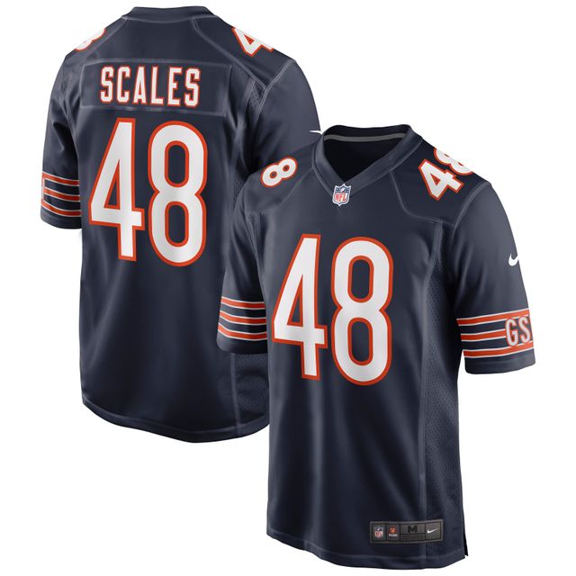 Maillot de match Nike Patrick Scales pour hommes, bleu marine, Chicago Bears