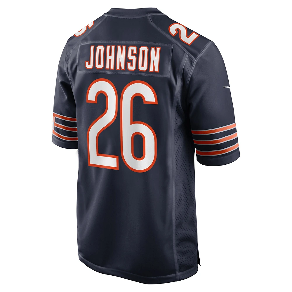 Maillot de match l'équipe Nike Quindell Johnson pour hommes, bleu marine, Chicago Bears