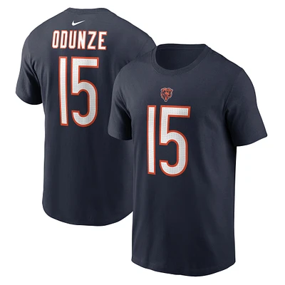 T-shirt Nike Rome Odunze bleu marine pour homme avec nom et numéro des Chicago Bears