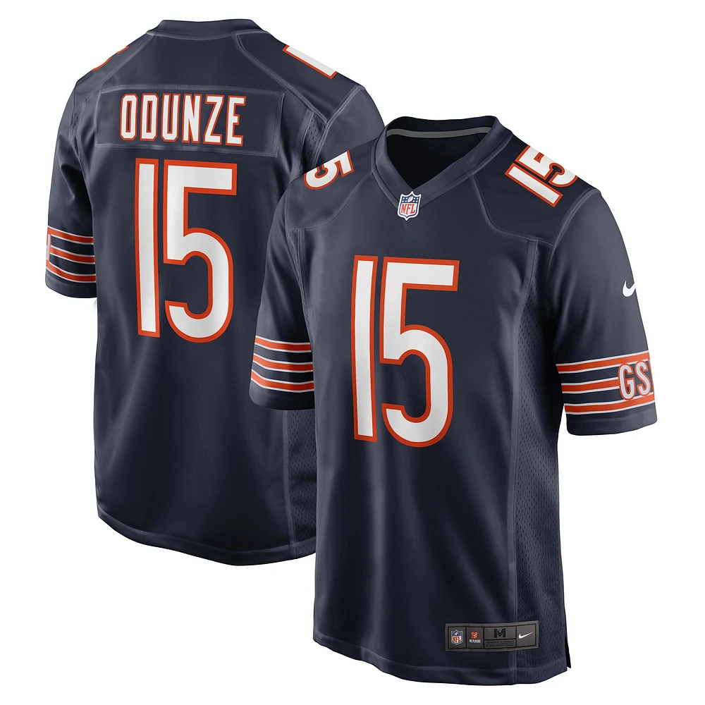 Maillot de jeu Nike Rome Odunze bleu marine pour homme des Chicago Bears