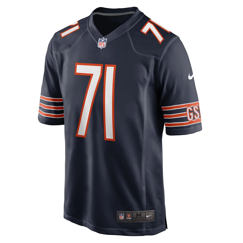 Maillot de match Nike Ryan Bates des Chicago Bears pour homme, bleu marine