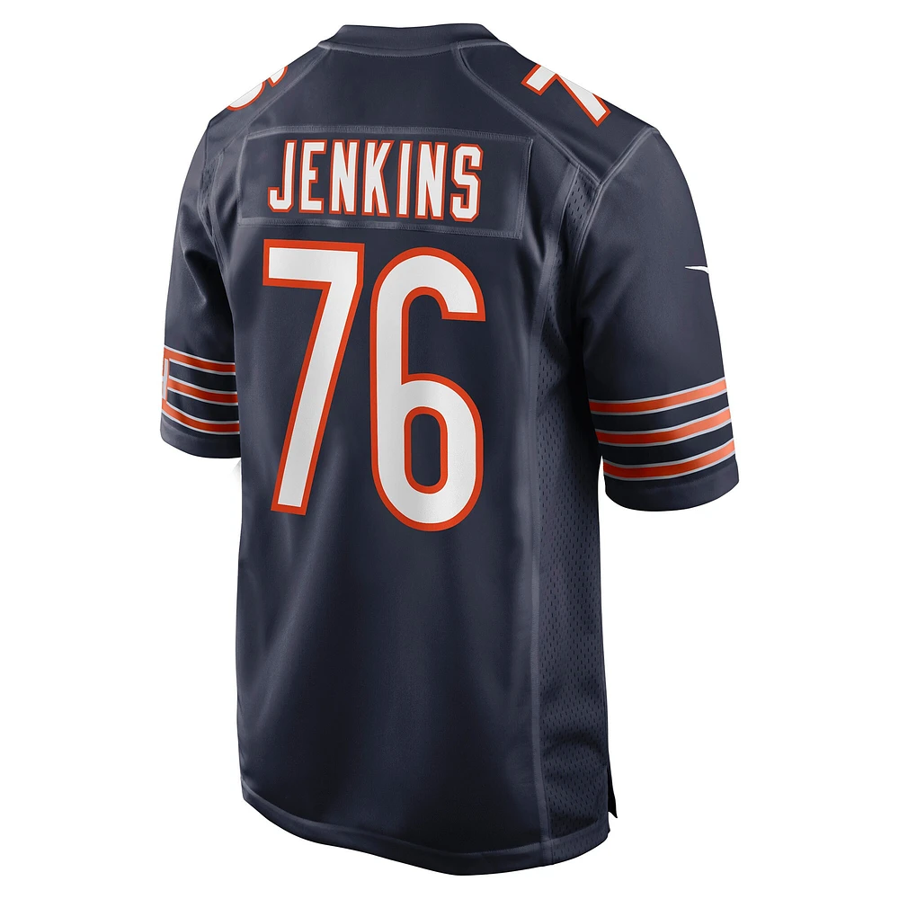 Maillot de match Nike Teven Jenkins pour hommes, bleu marine, Chicago Bears