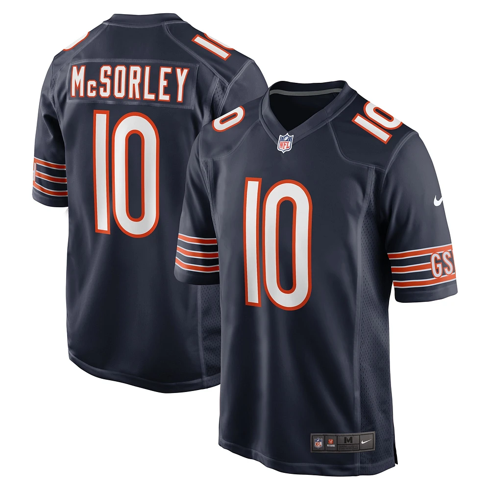 Maillot de match l'équipe Nike Trace McSorley pour hommes, bleu marine, Chicago Bears