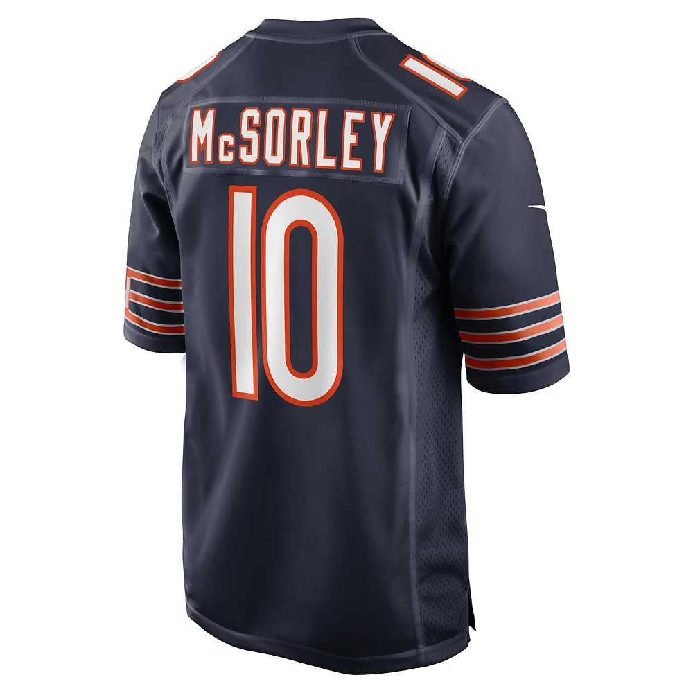 Maillot de match l'équipe Nike Trace McSorley pour hommes, bleu marine, Chicago Bears