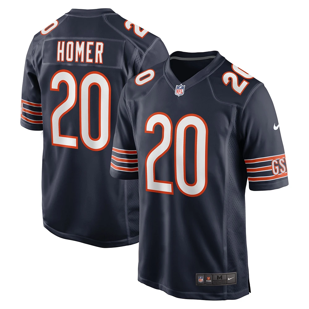 Maillot de joueur des Chicago Bears Nike Travis Homer pour homme, bleu marine