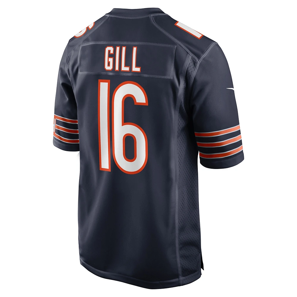 Men's Nike Trenton Gill Navy Chicago Bears Game Player Jersey