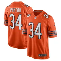 Maillot de joueur retraité Nike Walter Payton orange des Chicago Bears pour homme