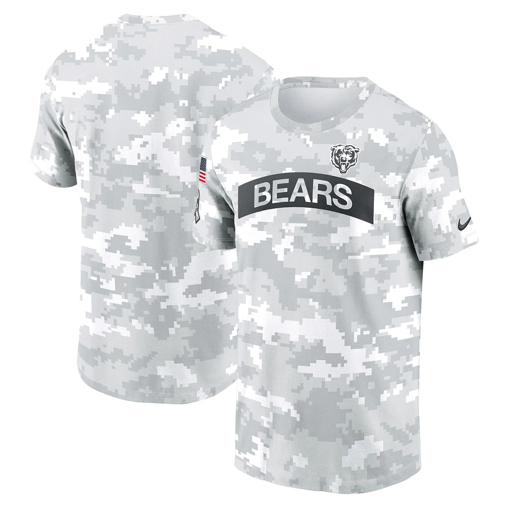 T-shirt Nike Chicago Bears 2024 Salute To Service pour homme, blanc, grande taille, performance