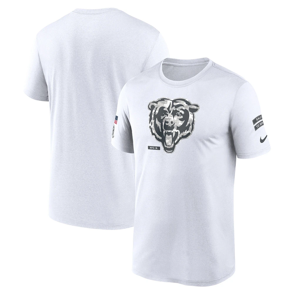 T-shirt Nike Chicago Bears 2024 Salute To Service Legend Performance pour homme, blanc