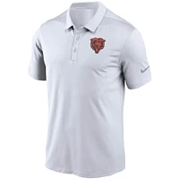 Men's Nike White Chicago Bears Fan Gear Franchise Heat-Sealed Graphic Team Polo