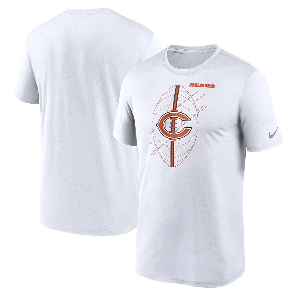 T-shirt Nike Chicago Bears Legend Icon Performance pour homme, blanc