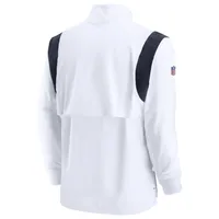 Haut à manches longues et fermeture Éclair quart de finale Nike Chicago Bears Sideline Coach Chevron Lockup pour homme - Blanc