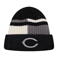 Bonnet en tricot moucheté à revers Chicago Bears Pro Standard noir/blanc pour hommes