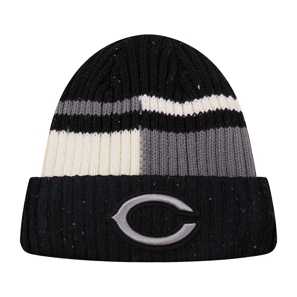 Men's Pro Standard Black/White Chicago Bears Speckled Cuffed Knit Hat