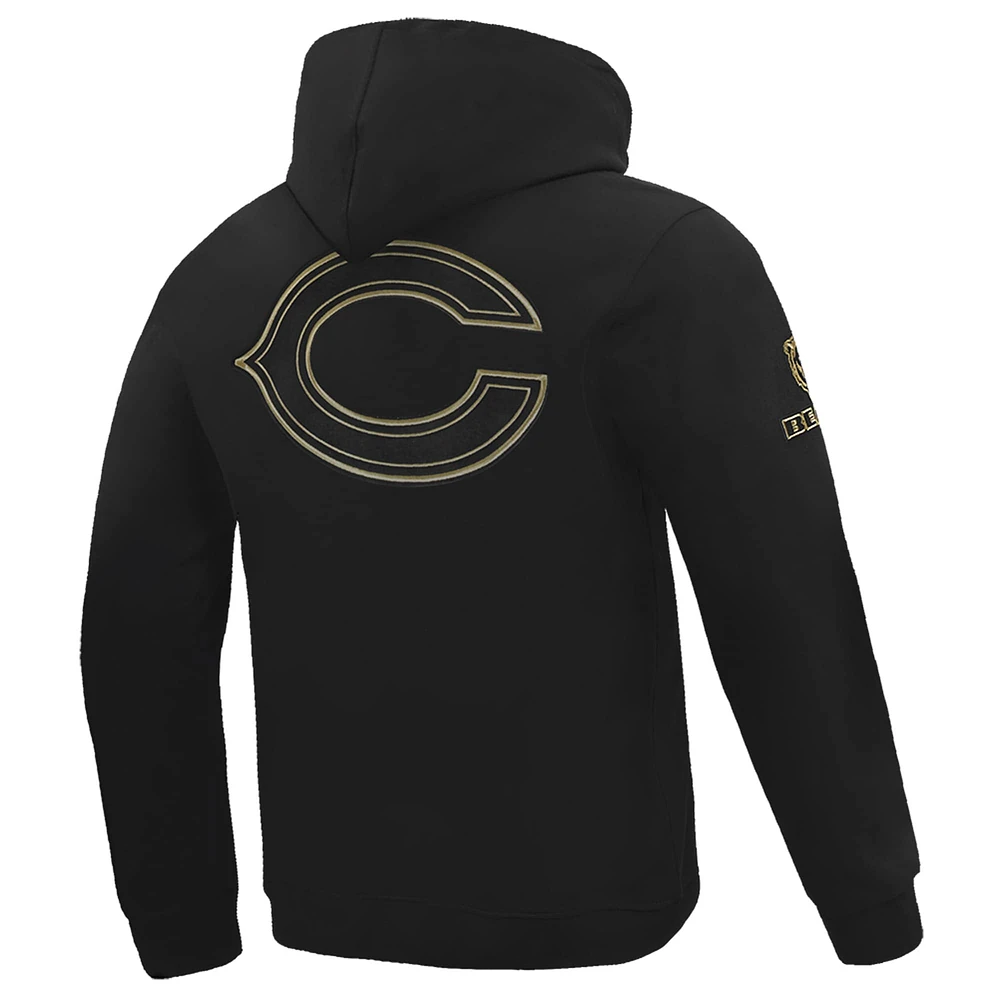 Men's Pro Standard Black Chicago Bears Classic Chenille Pullover Hoodie