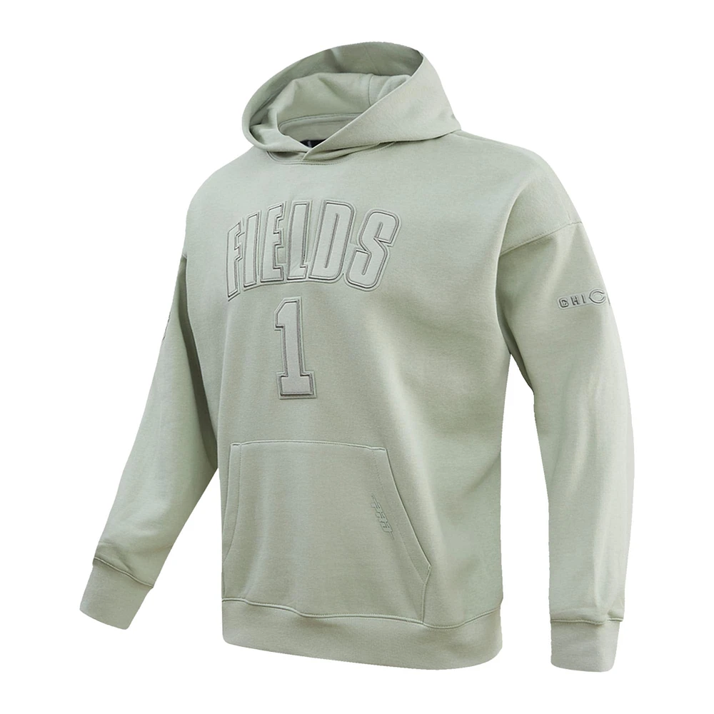 Men's Pro Standard Justin Fields Moss Chicago Bears Player Name & Number Pullover Hoodie