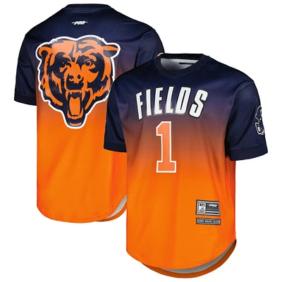 T-shirt en maille ombrée Pro Standard pour hommes, Justin Fields, Chicago Bears, nom et numéro du joueur, bleu marine