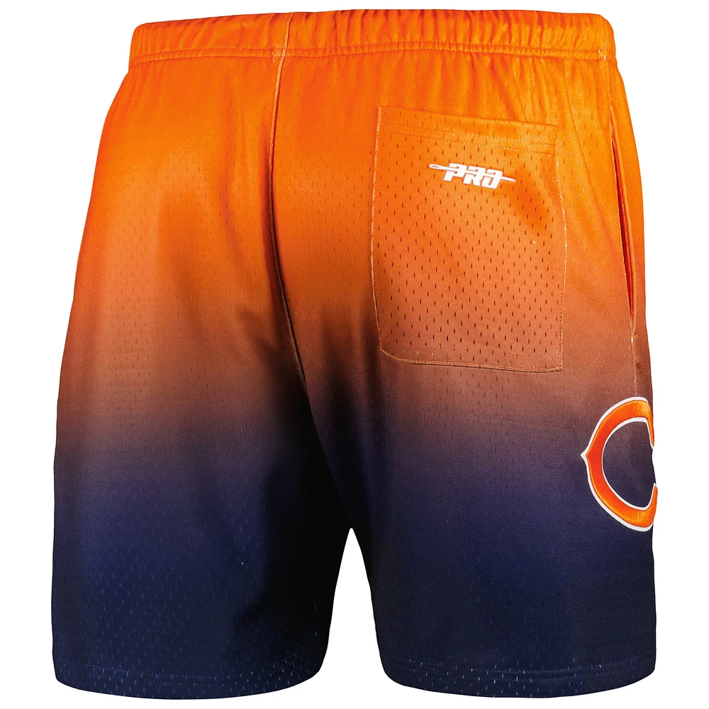 Short en maille ombré Pro Standard pour hommes, bleu marine/orange, Chicago Bears