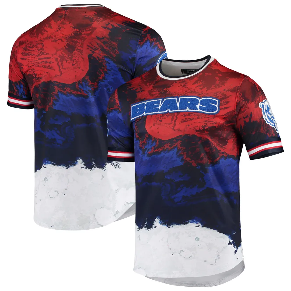 Men's Pro Standard Navy/Red Chicago Bears Americana Dip-Dye T-Shirt