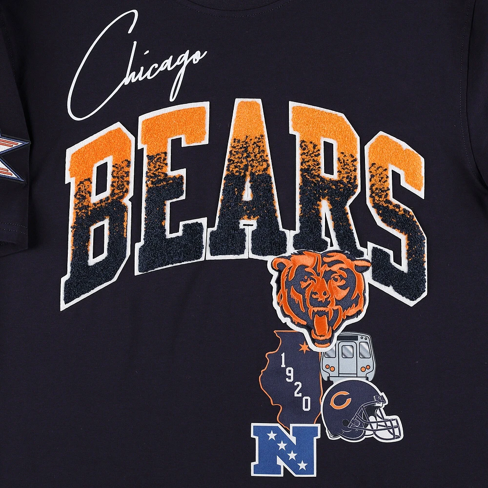 T-shirt de la collection Hometown des Chicago Bears Pro Standard bleu marine pour homme