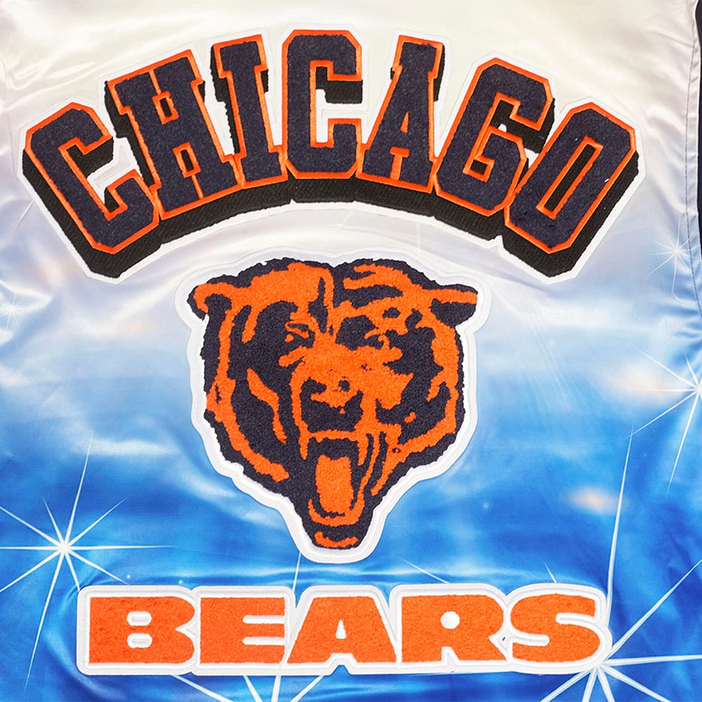 Veste à boutons-pression en satin sublimé Pro Standard bleu marine pour homme des Chicago Bears