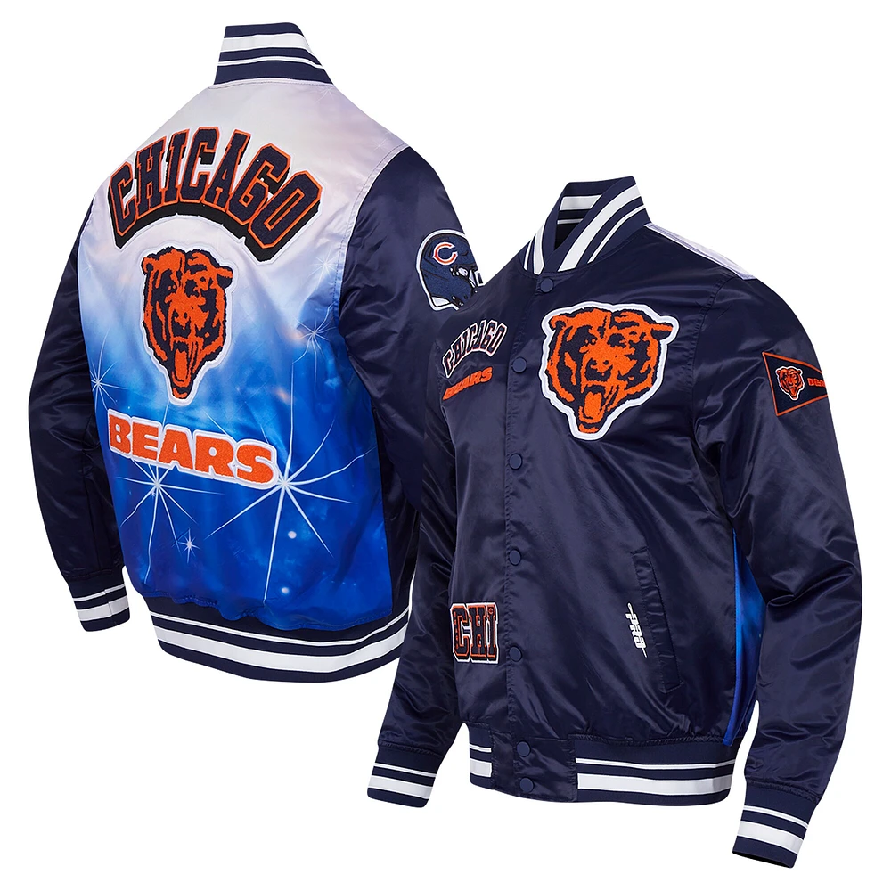 Veste à boutons-pression en satin sublimé Pro Standard Navy Chicago Bears pour homme