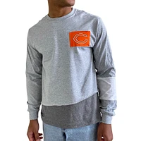 T-shirt à manches longues pour homme Refried Apparel Chicago Bears Sustainable Angle gris chiné