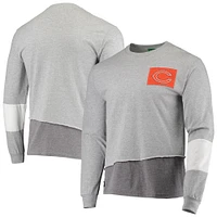 T-shirt à manches longues pour homme Refried Apparel Chicago Bears Sustainable Angle gris chiné