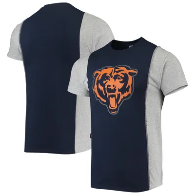 Chicago Bears Refried Apparel Sustainable Split T-Shirt - Navy/Heathered Gray