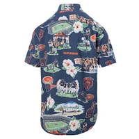 Chemise boutonnée panoramique bleu marine Reyn Spooner pour homme des Chicago Bears