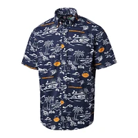 Chemise boutonnée à imprimé Chicago Bears Kekai Reyn Spooner pour homme, bleu marine