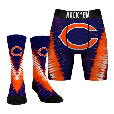 Chicago Bears Rock Em Socks V Tie-Dye Underwear and Crew Combo Pack