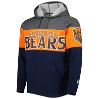 Men's Starter Navy/Heather Charcoal Chicago Bears Extreme Pullover Hoodie