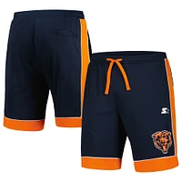 Short de mode préféré des fans Chicago Bears Starter bleu marine/orange pour hommes