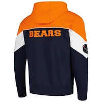 Sweat à capuche entièrement zippé Starter pour hommes, bleu marine/orange, Chicago Bears Running Back