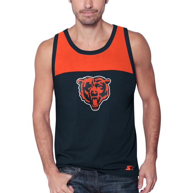 Débardeur pour homme Starter bleu marine/orange Chicago Bears Touchdown Fashion