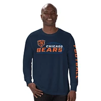 T-shirt à manches longues pour homme, bleu marine, la mi-temps, Chicago Bears