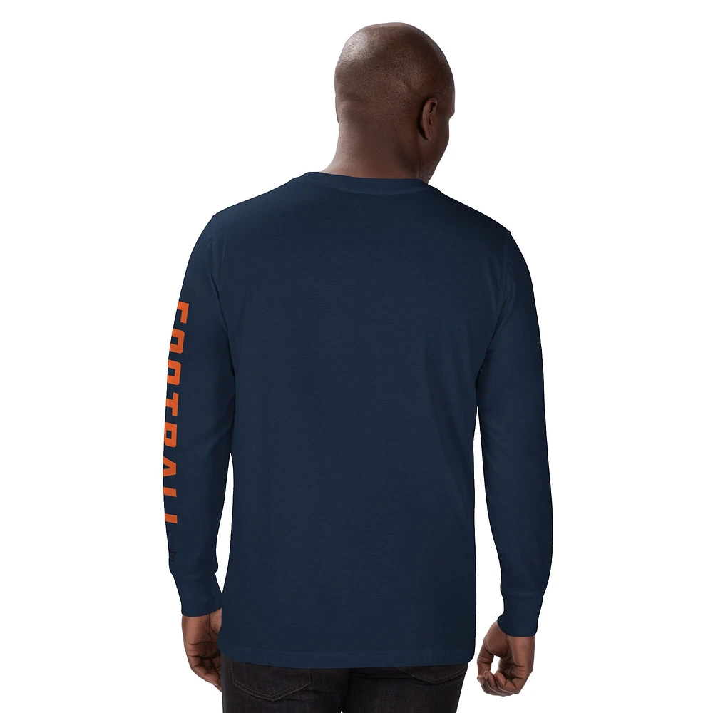 T-shirt à manches longues pour homme, bleu marine, la mi-temps, Chicago Bears