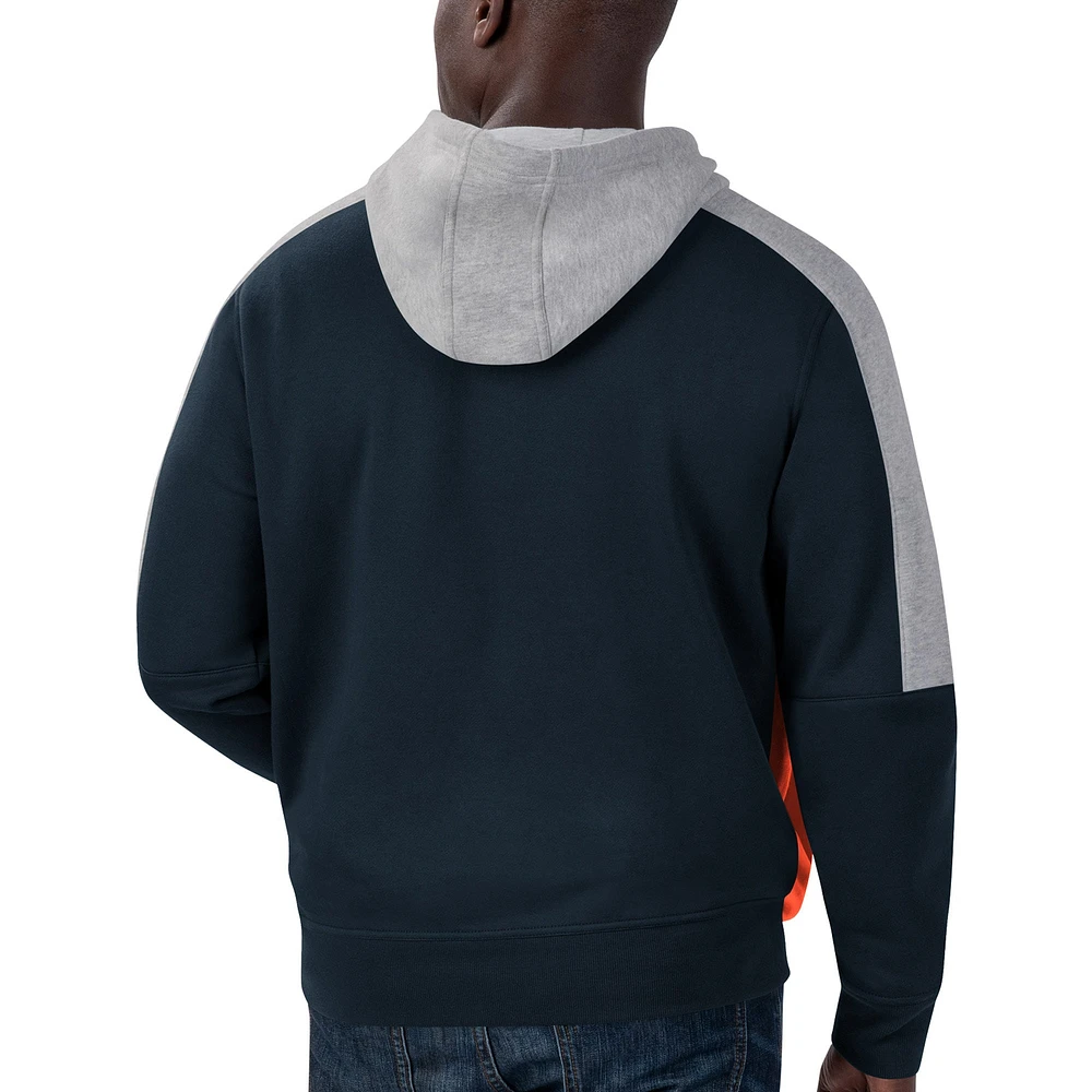 Men's Starter Navy Chicago Bears Playoff - Hoodie Full-Zip Jacket