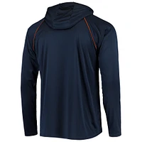 Men's Starter Navy Chicago Bears Raglan Long Sleeve Hoodie T-Shirt