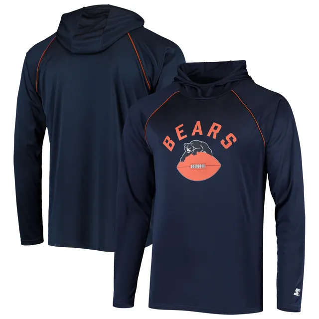 Men's New Era Orange Chicago Bears Throwback Raglan Long Sleeve T-Shirt