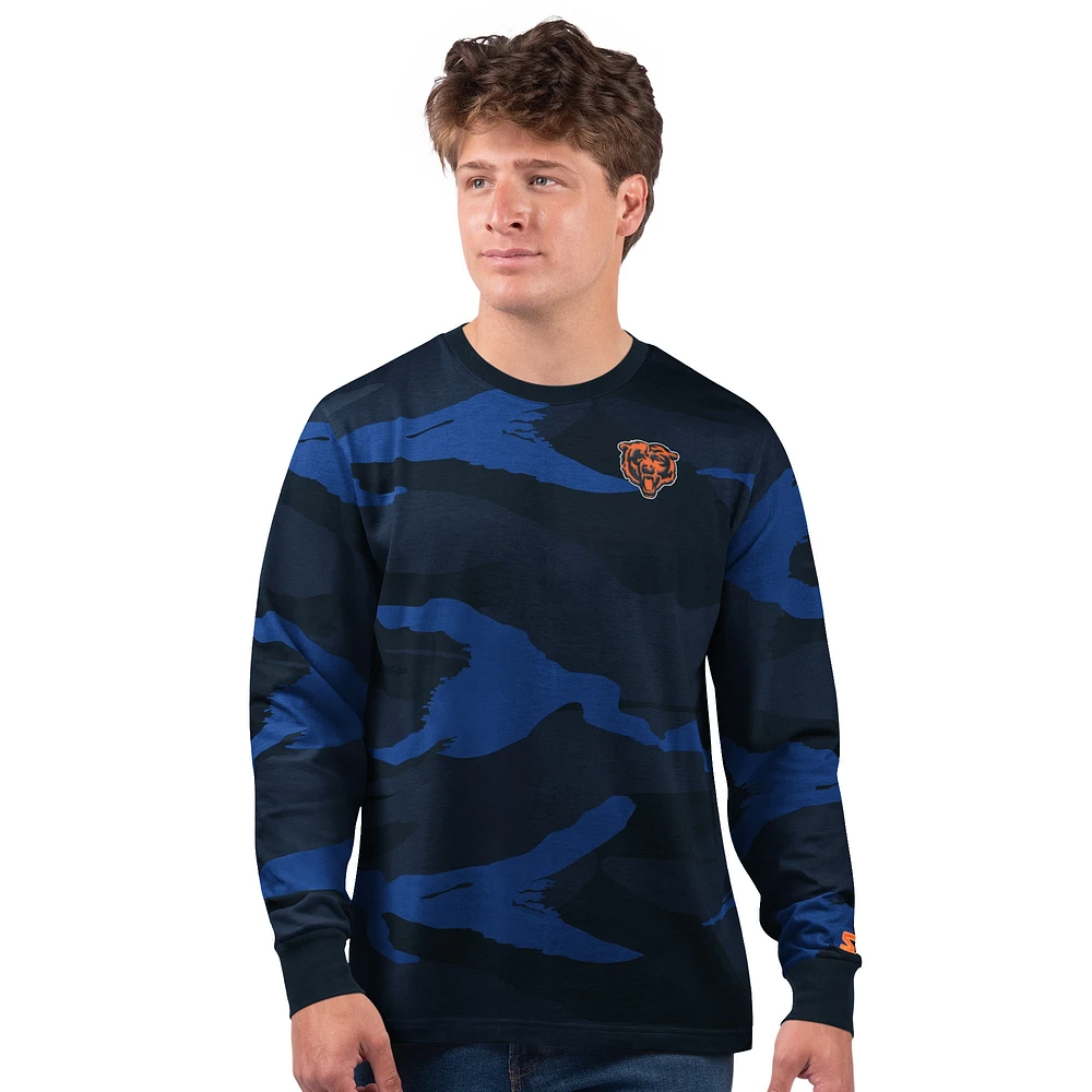 T-shirt à manches longues pour homme Chicago Bears jeudi soir Gridiron bleu marine