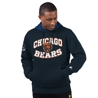 Men's Starter Navy Chicago Bears Thursday Night Gridiron Pullover Hoodie