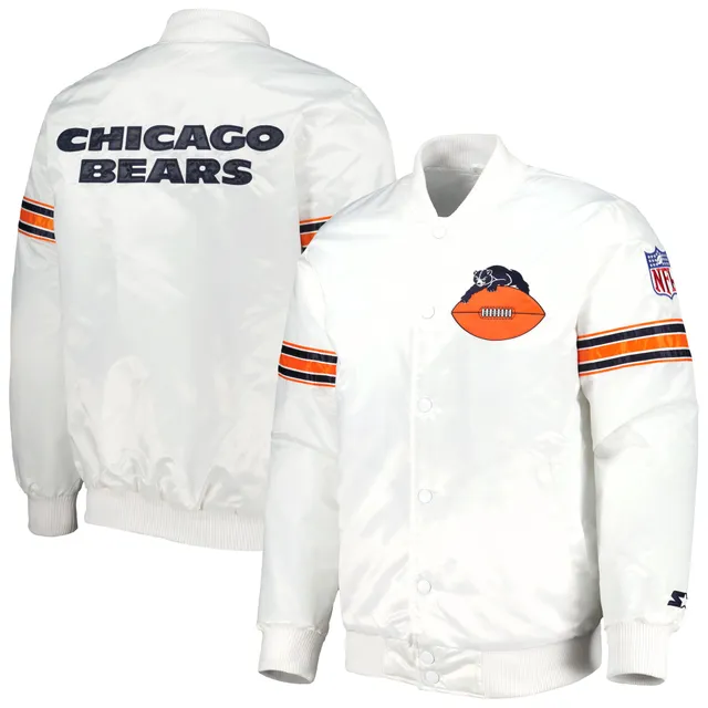 Denver Broncos Starter Historic Logo Renegade Satin Varsity Full-Snap Jacket  - White/Orange