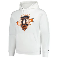 Men's Starter White Chicago Bears Vintage Pullover Hoodie