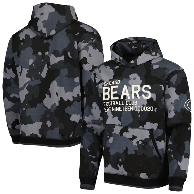 Sweat à capuche The Wild Collective Chicago Bears Camo noir pour homme