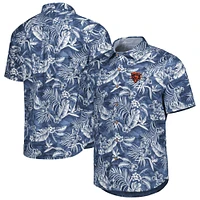 Chemise Tommy Bahama Navy Chicago Bears Aqua Lush entièrement boutonnée pour homme