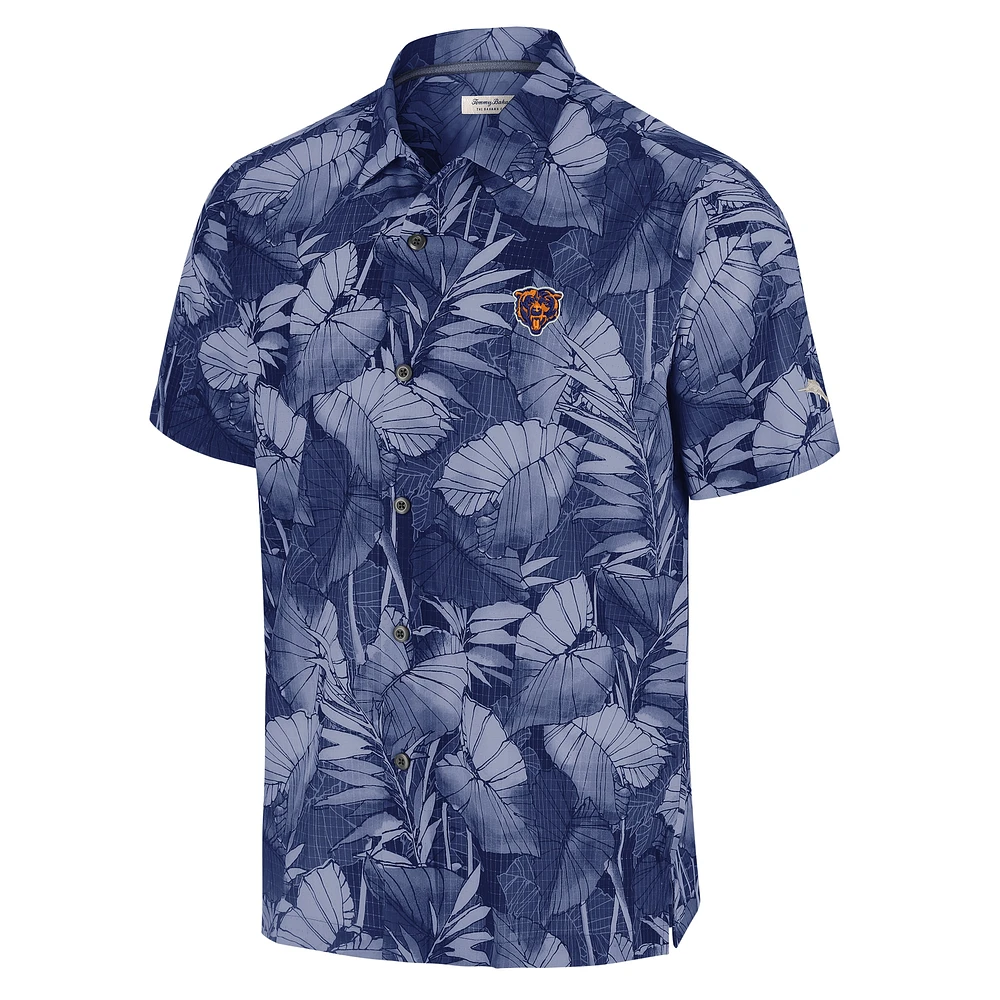 Chemise boutonnée Tommy Bahama bleu marine Chicago Bears pour homme, grande taille, Coast Nuevo Fronds IslandZone