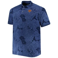 Polo Tommy Bahama Navy Chicago Bears Big & Tall Miramar Blooms pour homme